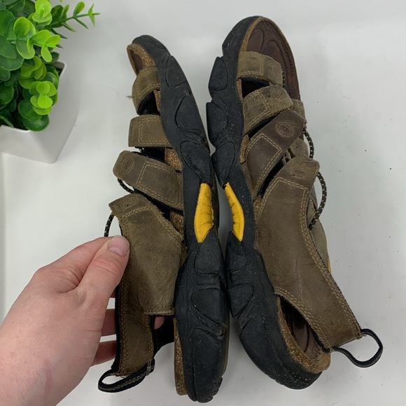 Keen Brown Leather Waterproof Quick Tie Sandals Men’s Size 12 - Picture 6 of 8